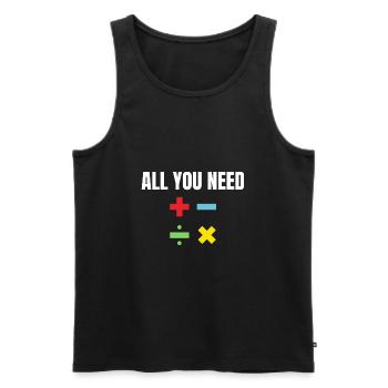 Teacher Math Cool Quote Funny Saying Teaching - Männer Premium Bio Tank Top - Schwarz - Vorne - AI Model Male 178 light (178cm)