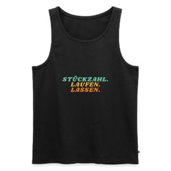 Stückzahl Schichtarbeit Produktion Spruch Geschenk - Männer Premium Bio Tank Top - Schwarz - Vorne - Michal (187cm)