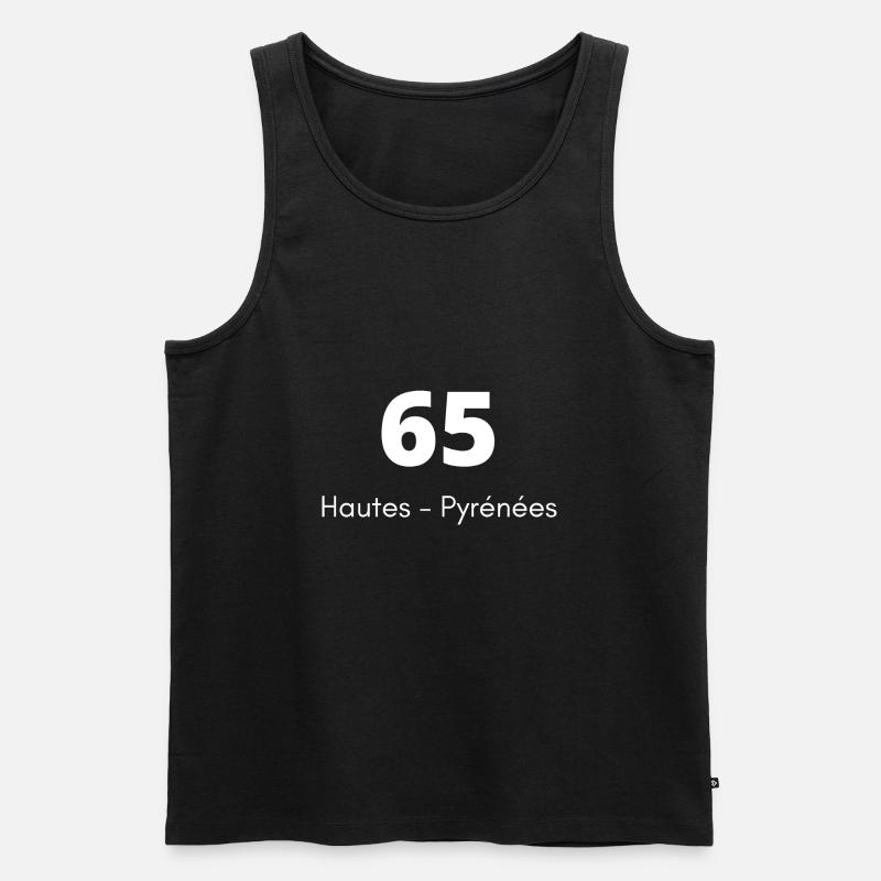 65 Hautes Pyrénées - Männer Premium Bio Tank Top - Schwarz