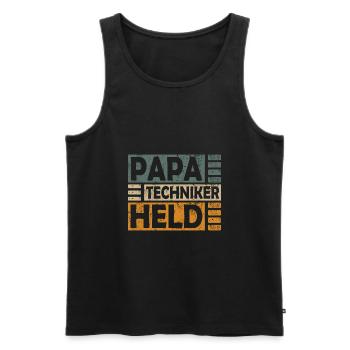 Techniker Abschluss Prüfung Bestanden Papa Held - Männer Premium Bio Tank Top - Schwarz - Vorne - AI Model Male 178 light (178cm)