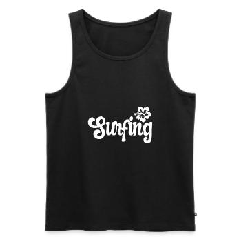 Surfing Surfergirl Surfen Wellenreiten Geschenk - Männer Premium Bio Tank Top - Schwarz - Vorne - AI Model Male 178 light (178cm)