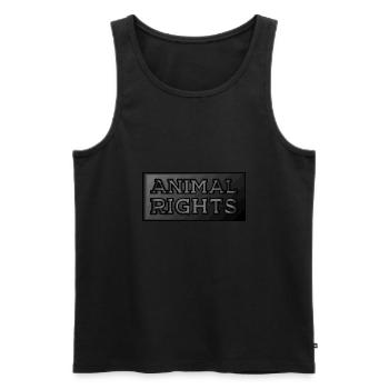 ANIMAL RIGHTS VEGAN - Men's Premium Organic Tank Top - black - Front - AI Model Male 178 light (178cm)