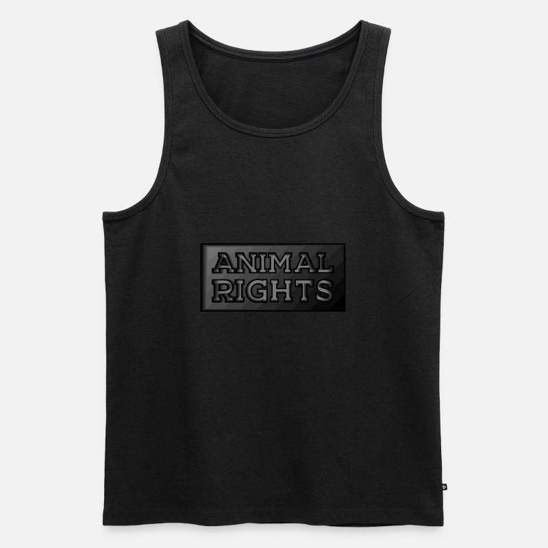 ANIMAL RIGHTS VEGAN - Männer Premium Bio Tank Top - Schwarz