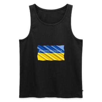 Stand with Ukraine Stay with Ukraine Support - Männer Premium Bio Tank Top - Schwarz - Vorne - Michal (187cm)