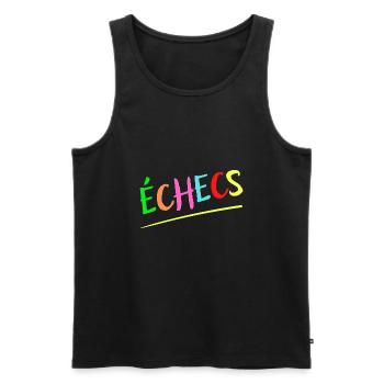ÉCHECS MULTICOLORE ENFANTS CADEAU - Débardeur bio Premium Homme - noir - Devant - Michal (187cm)