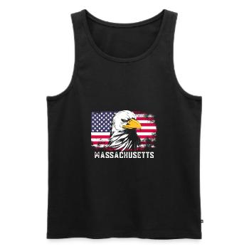 Massachusetts - Men's Premium Organic Tank Top - black - Front - AI Model Male 178 light (178cm)