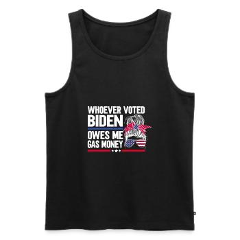 Wer Biden gewählt hat, schuldet mir Benzingeld - Männer Premium Bio Tank Top - Schwarz - Vorne - AI Model Male 178 light (178cm)