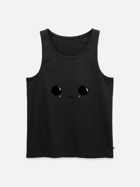 Cute sad face - Männer Premium Bio Tank Top - Schwarz