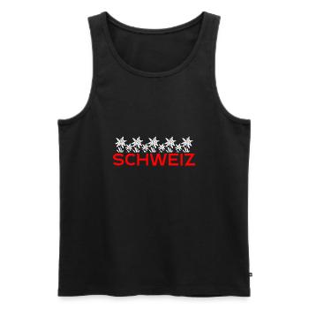 Swiss gentian - Men's Premium Organic Tank Top - black - Front - AI Model Male 178 light (178cm)