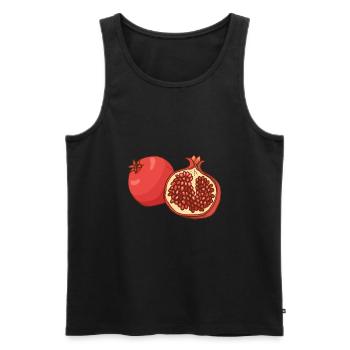 pomegranate - Men's Premium Organic Tank Top - black - Front - AI Model Male 178 light (178cm)
