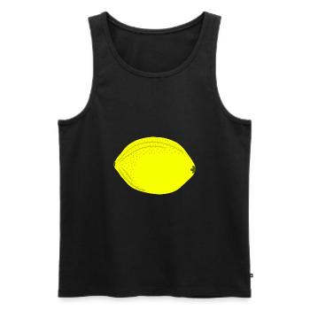 Bang citron jaune, fruits, idée cadeau - Débardeur bio Premium Homme - noir - Devant - Michal (187cm)