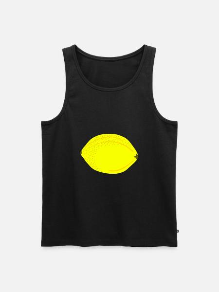 Bang Keltainen Sitruuna, Hedelmät, Lahja idea - Miesten premium luomu-tanktoppi - musta