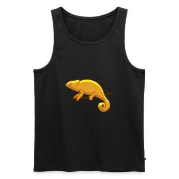 Yellow Chameleon Gecko Lizard Reptile Gift - Men's Premium Organic Tank Top - black - Front - Michal (187cm)