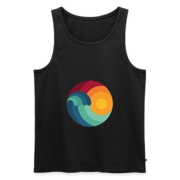 Surfer Ozean Wellenreiten Geschenk Welle shaka - Männer Premium Bio Tank Top - Schwarz - Vorne - AI Model Male 178 light (178cm)