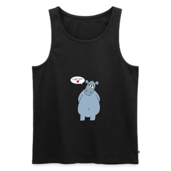 Freunde Hippo Flusspferd Nilpferd Geschenk Herz - Männer Premium Bio Tank Top - Schwarz - Vorne - AI Model Male 178 light (178cm)