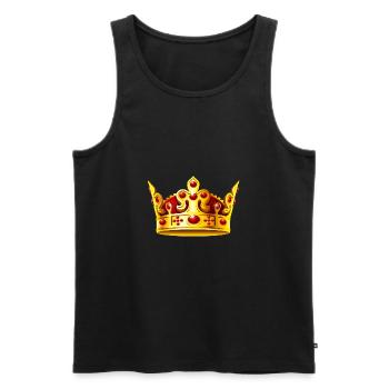 King - Männer Premium Bio Tank Top - Schwarz - Vorne - AI Model Male 178 light (178cm)