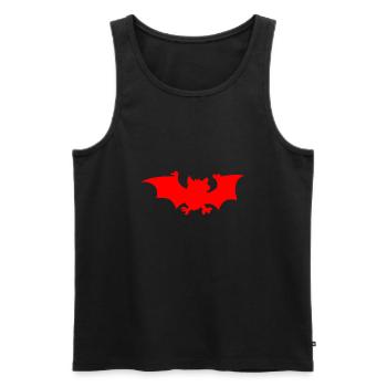 Chauve-souris en rouge - Débardeur bio Premium Homme - noir - Devant - Michal (187cm)