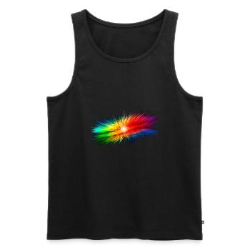 Color Galaxy - Men's Premium Organic Tank Top - black - Front - Michal (187cm)