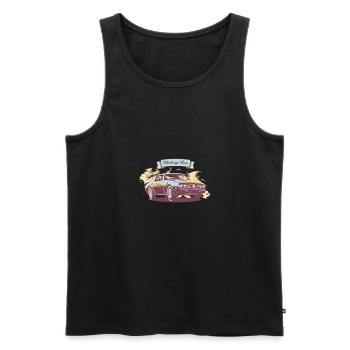 Vintage Car Auto Car Lovers Vintage Fanatics - Débardeur bio Premium Homme - noir - Devant - AI Model Male 178 light (178cm)