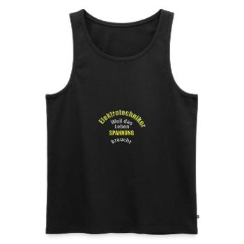 Lustiger Spruch Elektrotechniker - Männer Premium Bio Tank Top - Schwarz - Vorne - Michal (187cm)