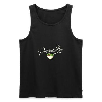 Powered by Salad vegan vegetarian - Men's Premium Organic Tank Top - black - Front - Michal (187cm)