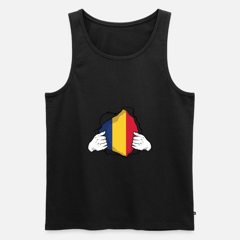 Romania Flag Romanian Romanian Gift Idea Cool - Men's Premium Organic Tank Top - black