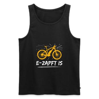 Ebike Fahrrad - Männer Premium Bio Tank Top - Schwarz - Vorne - Michal (187cm)