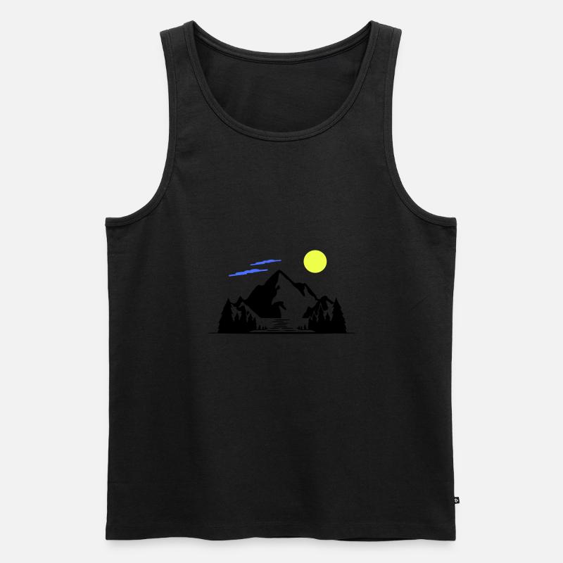 Berge - Männer Premium Bio Tank Top - Schwarz