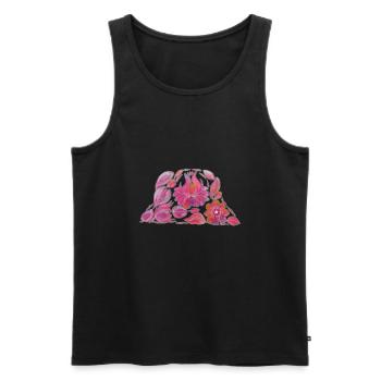 Pink Bucket Hat. Petrykivka Painting. UA ART. - Men's Premium Organic Tank Top - black - Front - AI Model Male 178 light (178cm)