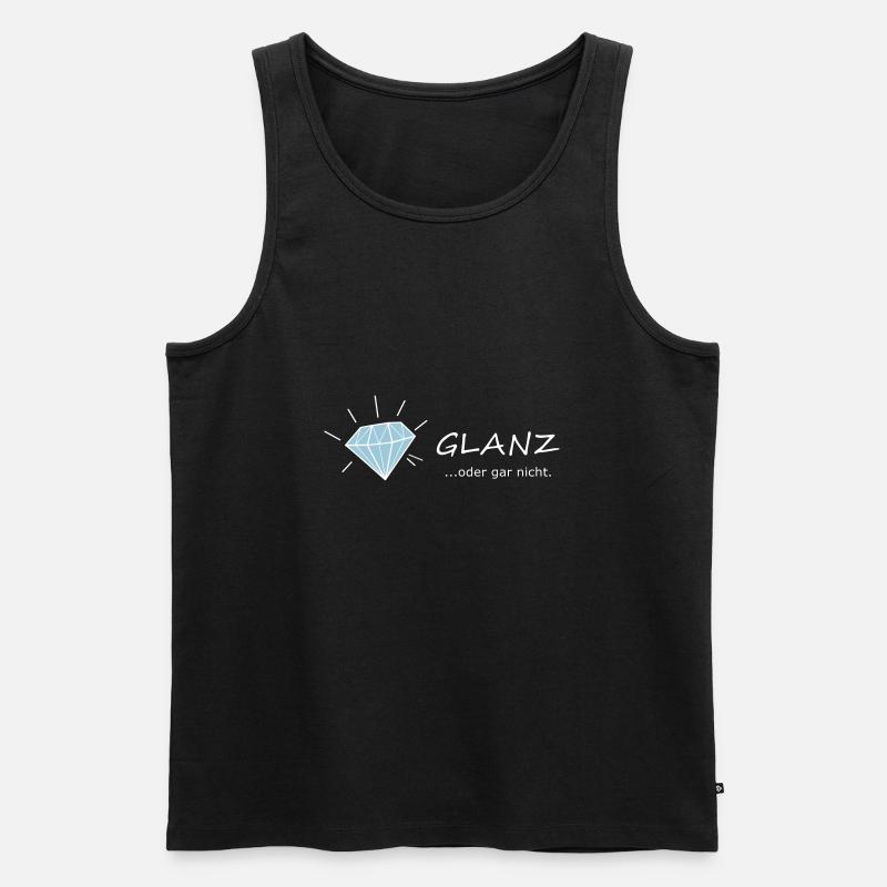 GLANZ oder gar nicht, mit Diamant, Glamour - Männer Premium Bio Tank Top - Schwarz