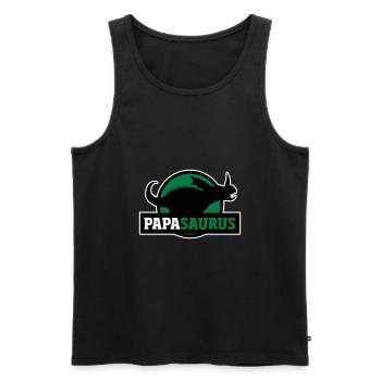 Papasaurus cadeau amusant pour les pères - Débardeur bio Premium Homme - noir - Devant - AI Model Male 178 light (178cm)