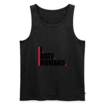 bars cool logo humans text sticker fuck you fu - Men's Premium Organic Tank Top - black - Front - AI Model Male 178 light (178cm)