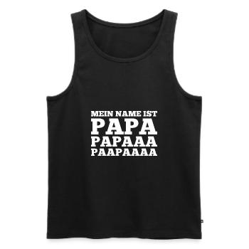 My name is dad - Men's Premium Organic Tank Top - black - Front - AI Model Male 178 light (178cm)