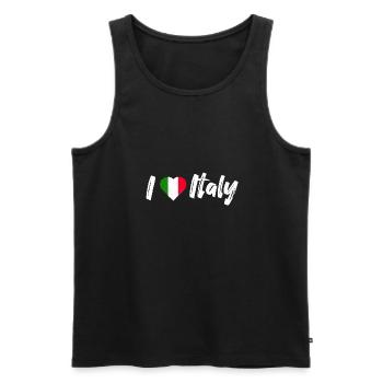 J'adore l'Italie Italie disant avec coeur vacances - Débardeur bio Premium Homme - noir - Devant - AI Model Male 178 light (178cm)