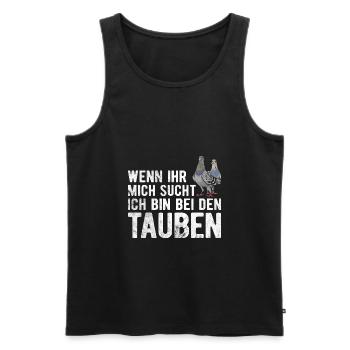Taube Tauben Vogel - Männer Premium Bio Tank Top - Schwarz - Vorne - Michal (187cm)