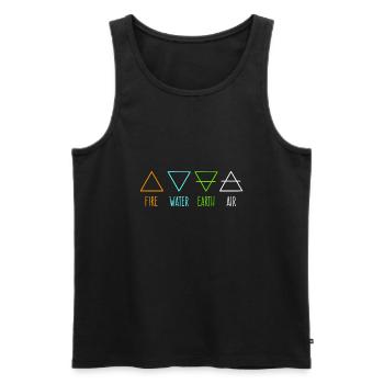 4 Elements - Men's Premium Organic Tank Top - black - Front - AI Model Male 178 light (178cm)