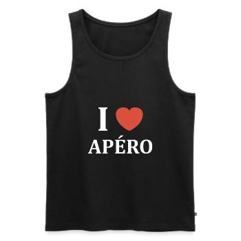 i love apéro - Débardeur bio Premium Homme - noir - Devant - Michal (187cm)