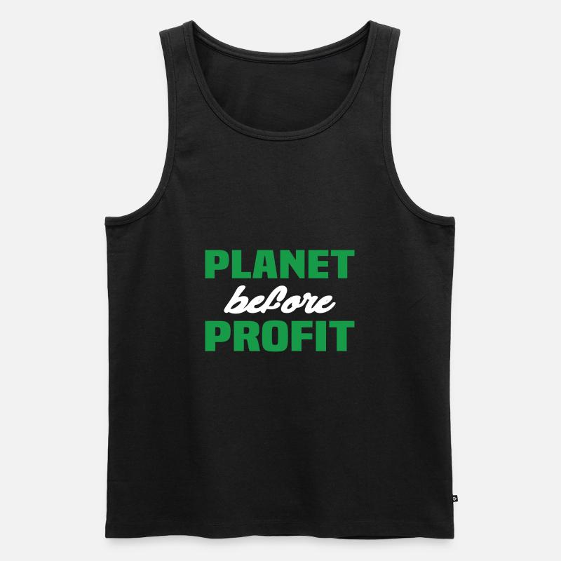 Planet Before Profit - Männer Premium Bio Tank Top - Schwarz