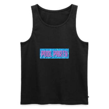 Pool Party - Men's Premium Organic Tank Top - black - Front - AI Model Male 178 light (178cm)