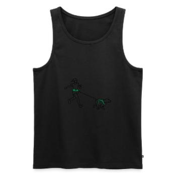 Canicross - Männer Premium Bio Tank Top - Schwarz - Vorne - AI Model Male 178 light (178cm)