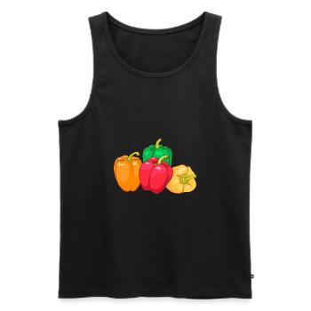Gelbe Rote Grüne Orange Paprikaschoten Paprika - Männer Premium Bio Tank Top - Schwarz - Vorne - AI Model Male 178 light (178cm)