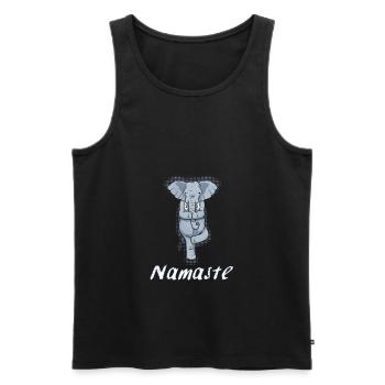 Yoga Elephant Namaste India Meditation Gift - Men's Premium Organic Tank Top - black - Front - AI Model Male 178 light (178cm)