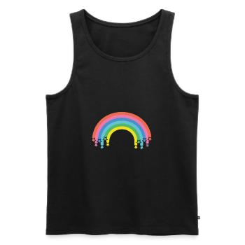 Regenbogen mit Sternen - Männer Premium Bio Tank Top - Schwarz - Vorne - AI Model Male 178 light (178cm)
