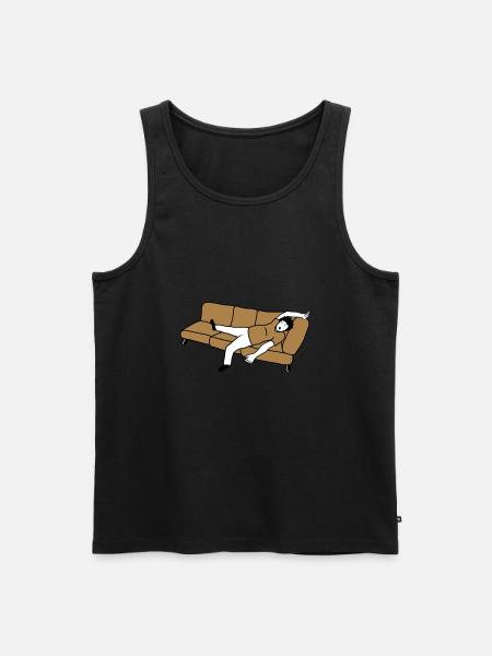 Sleeping man couch - Men's Premium Organic Tank Top - black