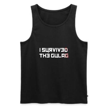 I Survived the Gulag(bloody). - Männer Premium Bio Tank Top - Schwarz - Vorne - Michal (187cm)