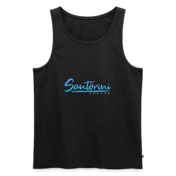 Santorini island - Greece. - Men's Premium Organic Tank Top - black - Front - AI Model Male 178 light (178cm)