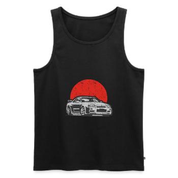 R34 Cadeau JDM Motorsport Japon Voiture - Débardeur bio Premium Homme - noir - Devant - Michal (187cm)