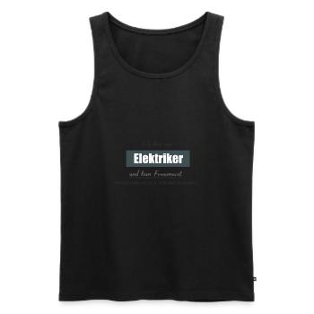 Ich bin nur Elektirker, aber - Männer Premium Bio Tank Top - Schwarz - Vorne - Michal (187cm)
