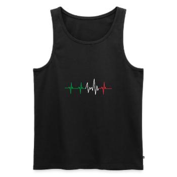 heartbeat Italy - Men's Premium Organic Tank Top - black - Front - Michal (187cm)