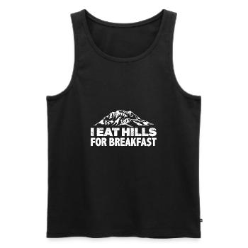 I Eat Hills For Breakfast - Männer Premium Bio Tank Top - Schwarz - Vorne - AI Model Male 178 light (178cm)